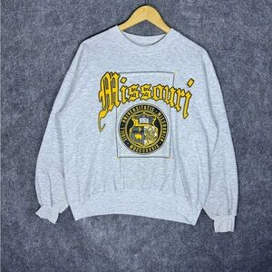 RARE Vintage Missouri Mizzou Tigers Spellout Crewneck Sweatshirt Size Large
